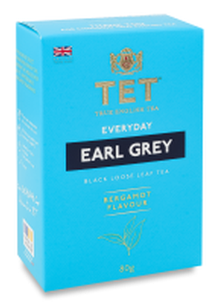 Чай черный байховый листовой с ароматом бергамота earl grey everyday tet к/у 80г
