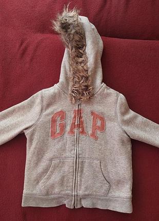 Кофта для дівчинки gap утеплена, сіра, 5-6 років