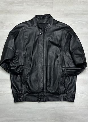 Vintage marks and spencer st. michael брендова вінтажна чорна шкіряна куртка унісекс оригінал