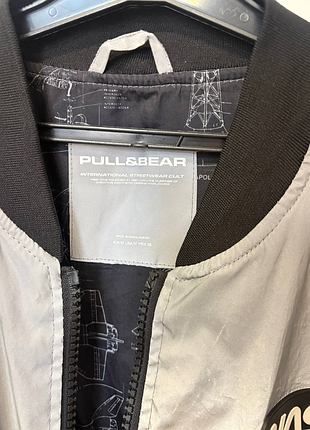 Куртка pull &amp; bear рефлективная светоотражающая, ветровка, бомбер 4