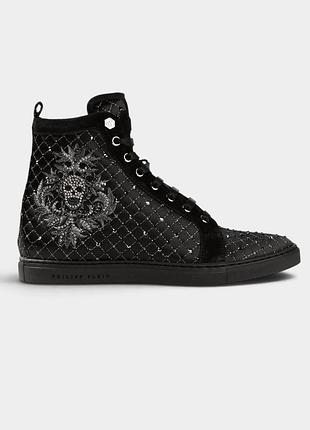 Жіночі шкіряні кеди хайтопи philipp plein, оригінал, 38 розмір
