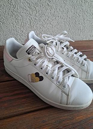 Кросівки жіночі adidas stan smith білі шкіряні,устілка 24см