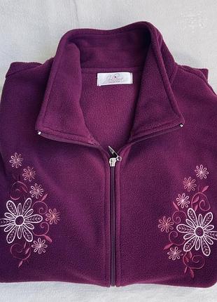 Кофта жіноча флісова goliena фіолетова батал 4-5 xl