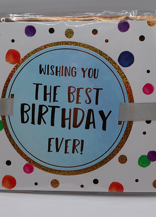 Открытка приветствительная «wishing you the best birthday ever» с конвертом 20х15 см