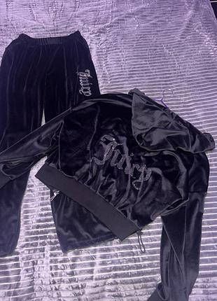 Спортивний костюм жіночий juicy couture велюровий чорний