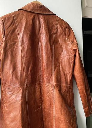 Карамельне шкіряне пальто vintage 6