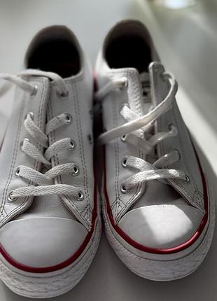 Кеди унісекс converse chuck taylor all star білі з червоною смужкою