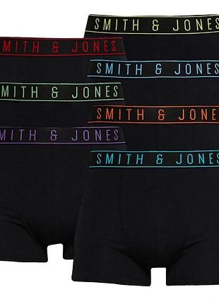 Набір чоловічих трусів боксерів smith & jones underwear  boxer shorts 7 шт в наборі, розмір m, чорний