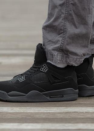 Кросівки air jordan retro 4 fur black cat