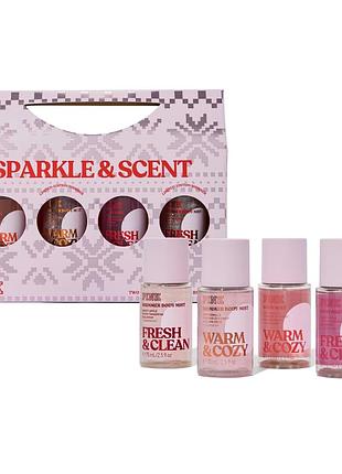 Жіночий подарунковий набір victoria's secret sparkle & scent з 4 парфумованих спреїв