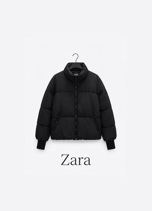 Жіноча чорна оверсайз куртка/пуховик zara — ідеальний стан, тепла зима