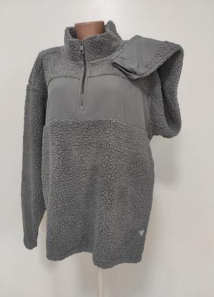 Батник флисовый тедди с карманами унисекс xxl/xxxl ог 136-140 см