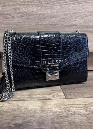 Сумка жіноча guess чорна шкіряна
