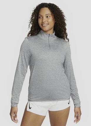 Спортивна кофта унісекс nike running dry fit сірий лонгслів рашгард s-m