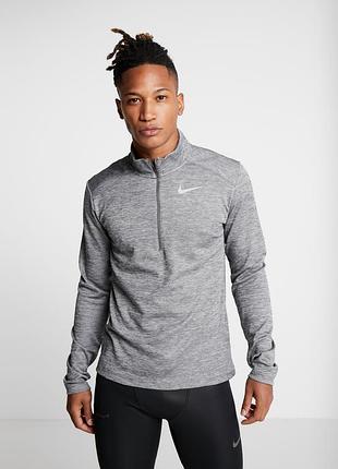 Спортивна кофта унісекс nike running dry fit сірий лонгслів рашгард s-m