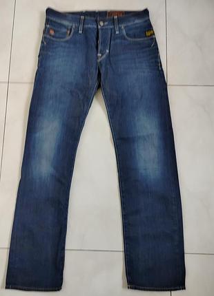 Джинсы g-star raw gs01 темно-синие классические потертые прямые w32 l32 с низкой посадкой брюки брюки винтажные y2k 00's