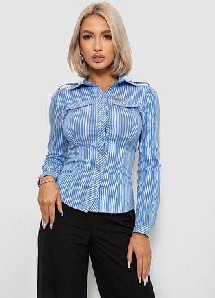 Сорочка класична в смужку, колір блакитний, 230r646-1 5187557