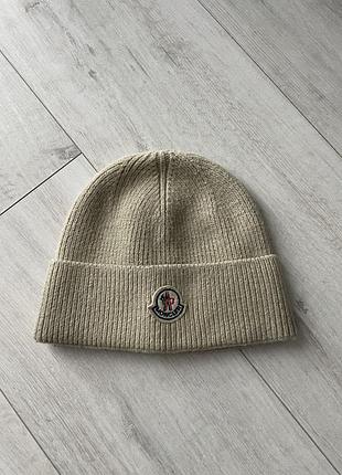 Шапка унісекс moncler бежева