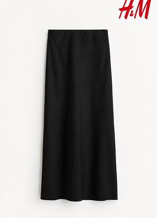 Юбка-макси женская h&amp;m divided длинная стильная молодежная модель смесь льна и вискозе xxs xs