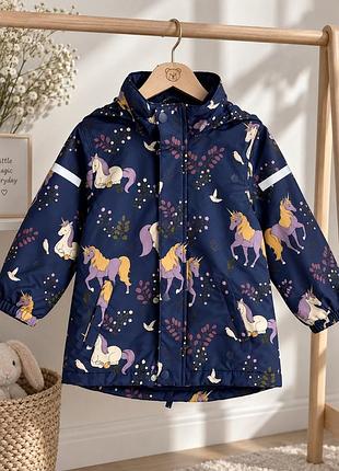 Lindex kids утеплена демісещонна водовідштовхувальна куртка з єдинорогами, 110 см на 4-5 років