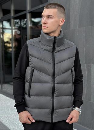 Жилет pobedov puffer темно-сірий xl