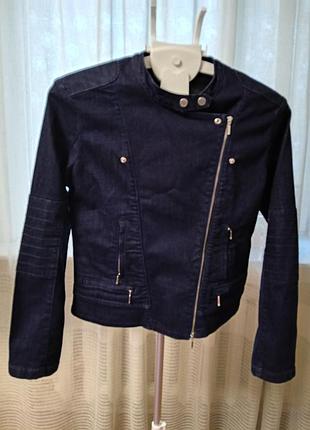 Куртка жіноча tommy hilfiger джинсова косуха, синя, розмір 10-12