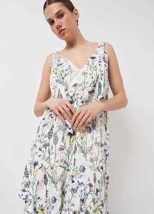Сарафан із воланами у квітковий принт h&amp;m міді