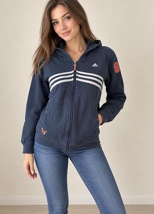 Тепла брендова толстовка adidas / худі на блискавці 🔥