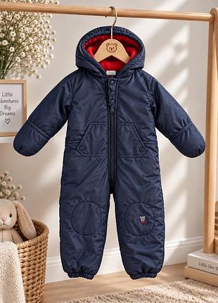 Дитячий демісезонний комбінезон impidimpi на флісі 74/80 темно-синій