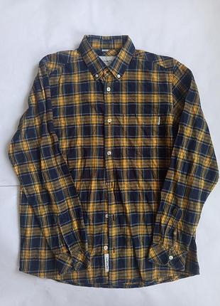 Чоловіча сорочка carhartt в клітинку, жовто-синя