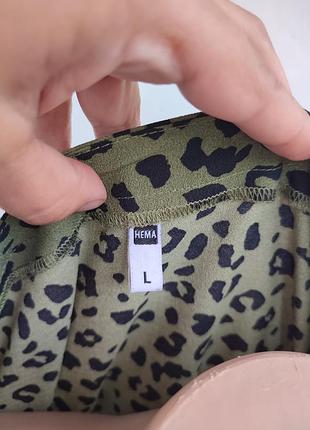 Женская блуза с леопардовым принтом 🐆💚 hema 5