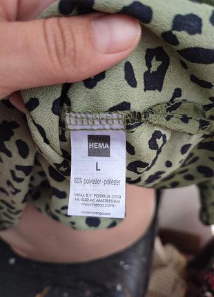Женская блуза с леопардовым принтом 🐆💚 hema 6