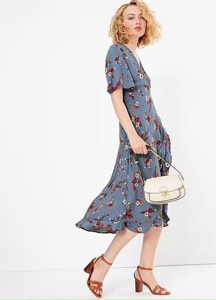 Віскозна міді сукня per una m&s floral midi wrap dress