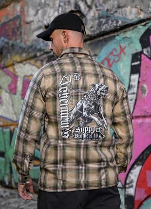 Рубашка в стиле милитари born of war support green рн4831
