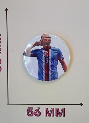 Значок ерлинг холанн erling haaland 5,6 см (37058)