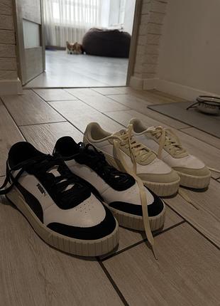 Кеди жіночі puma білий та беж, та чорно білі, розмір 38.5, довжина устілки 24 см