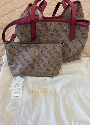 Жіноча сумка guess тоут з косметичкою