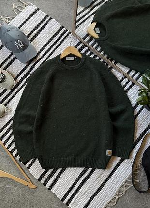 Светр чоловічий carhartt wip оригінал кархарт зелений anglistic sweater l m
