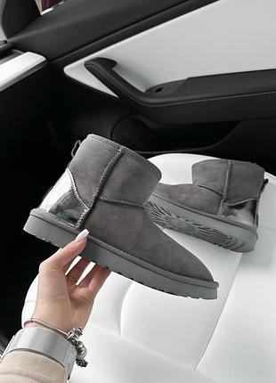 Жіночі ugg mini grey patent peel