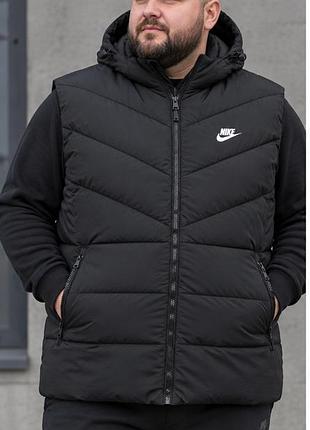 Жилетка чоловіча nike чорна з капюшоном