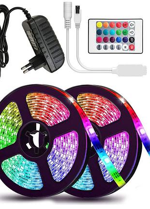 Стрічка світлодіодна rgb 5050 5м з пультом для підсвічування телевізора, монітора, меблів від usb