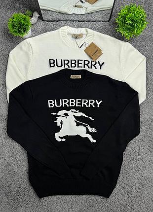 Светр чоловічий burberry з логотипом, чорний та білий