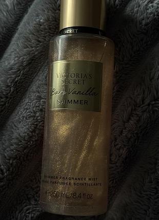 Парфумований спрей-міст із шимером victoria's secret — bare vanilla shimmer
