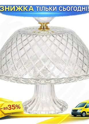 Ku тортовница стеклянная crystal universal fit glass ø20.5см с крышкой-колпаком для тортов и десертов uni2l_k