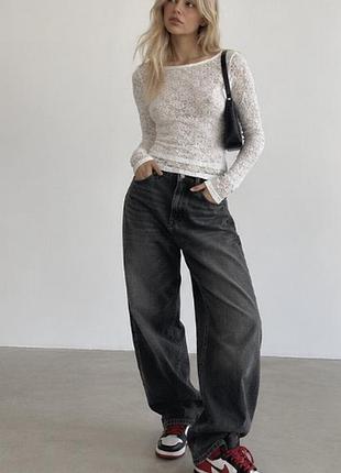 Лонгслів жіночий h&m білий мереживний