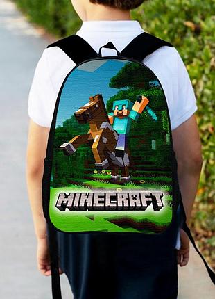 Рюкзак детский майнкрафт "minecraft" 34х27см, городской ранец для мальчика с принтом (00185)