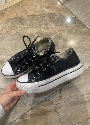 Кеди жіночі converse чорні на платформі