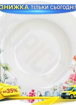Ku тарелки суповые flower universal fit garden фарфоровые 21,5 см набор на 6 персон для сервировки сто uni2l_k