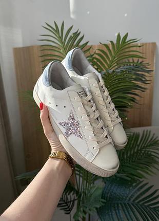 Кеди golden goose super-star ltd with multicolor glitter star