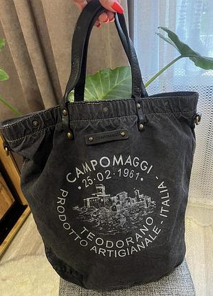 Шопер жіночий campomaggi чорний текстильний